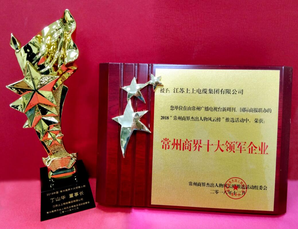 2018年12月6日，丁山華董事長榮獲“常州商界十大領(lǐng)軍人物”