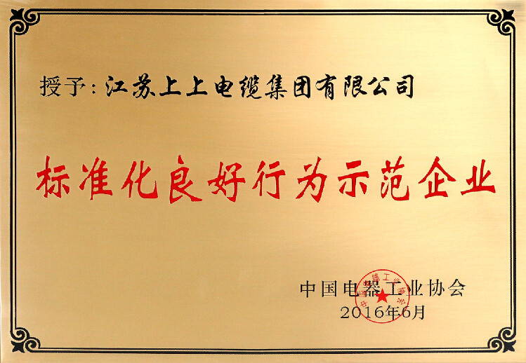 標(biāo)準(zhǔn)先行促發(fā)展，上上電纜再獲殊榮