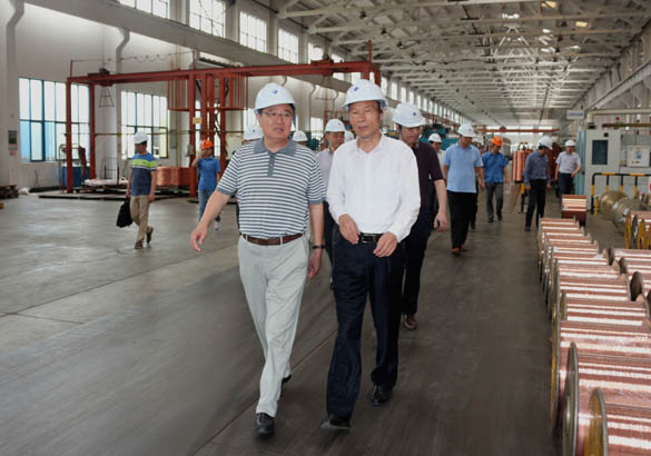 中國(guó)恒天集團(tuán)董事長(zhǎng)張杰一行來(lái)上上電纜參觀考察