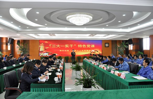 溧陽(yáng)地稅“三大一實(shí)干”稅企共話特色黨課走進(jìn)上上電纜