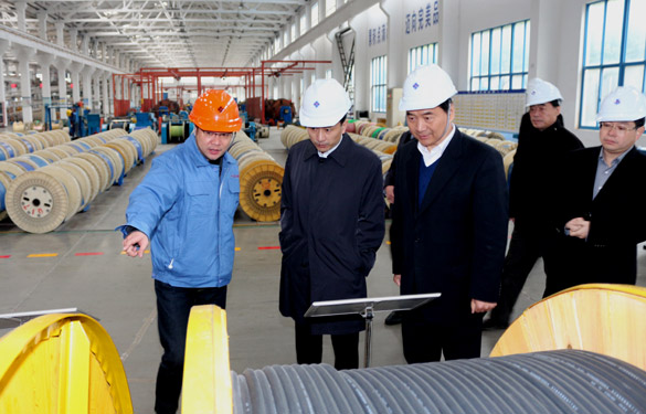 12月3日，無錫市錫山區(qū)黨政代表團(tuán)一行來上上電纜參觀考察
